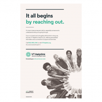 Vermont Helplink Reaching Out Poster-English